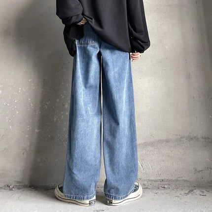 Anime Print Loose Wide Leg Jeans for Men