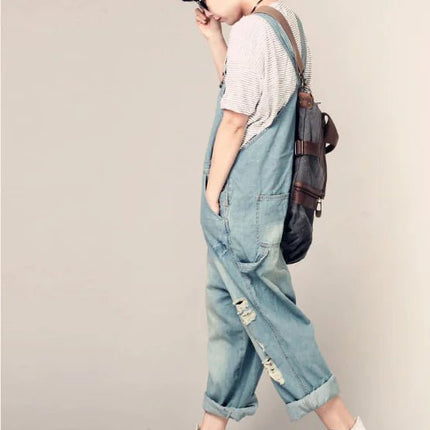 Denim Overalls and Wide-Leg Jeans