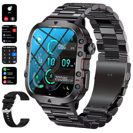 DBOGA Smart Watches for Men Fitness Watch Android Smart Watch Running Watch Heart Rate Monitor Watch 100+ Sports Modes Fitness Tracker Smartwatch for Men with IP68 1.96" HD 420 mAh 2 Straps - Lamarshop1