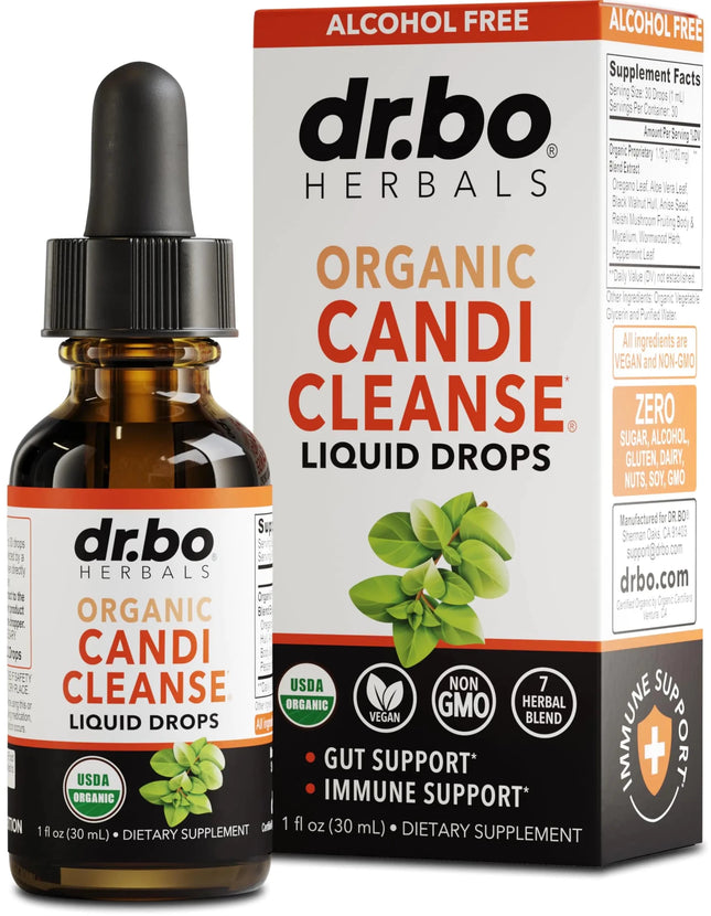 Candi Cleanse Support Supplement Drops - Organic Oregano Oil Drops Liquid & Black Walnut Wormwood - Extra Strength Overgrowth Balance Complex Natural Oral Gut Cleanser Detox Health Supplements 1 oz - Lamarshop1