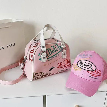 Mini Shell Bag with Graffiti Letter Print Design - Lamarshop1