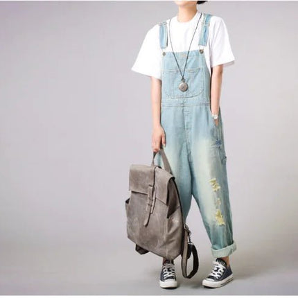 Denim Overalls and Wide-Leg Jeans