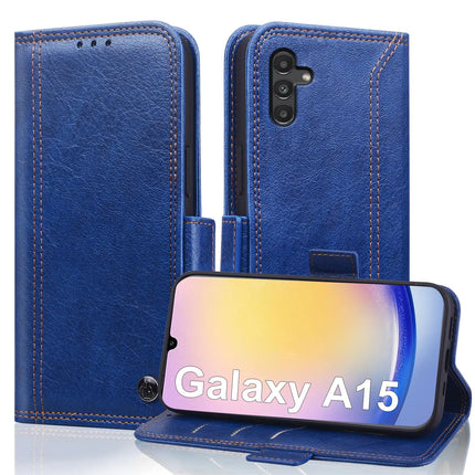 Wallet Case for Samsung Galaxy A15 5G with RFID Blocking Credit Card Holder, PU Leather Folio Flip Kickstand Protective Shockproof Cover Women Men for Galaxy A15 5G Phone Case - Black - Lamarshop1
