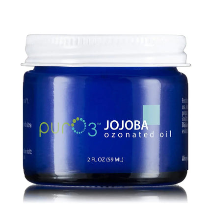 Pur O3 Fully Ozonated Jojoba Oil - Pure Natural Organic Ozonated Oil - Jojoba Oil Skin Care from Jojoba Ozonated Oxygenated Jojoba Oil - Ozone Oil in a Glass Jar 2 oz - Lamarshop1