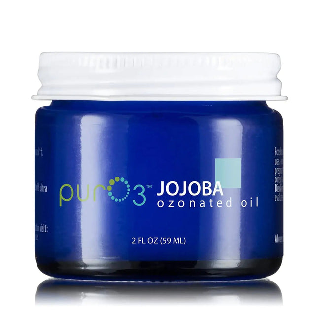 Pur O3 Fully Ozonated Jojoba Oil - Pure Natural Organic Ozonated Oil - Jojoba Oil Skin Care from Jojoba Ozonated Oxygenated Jojoba Oil - Ozone Oil in a Glass Jar 2 oz - Lamarshop1