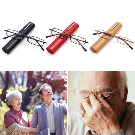 Classic HD Spring Compact Reading Glasses Readers Travel Slim Design with Case - Lamarshop1
