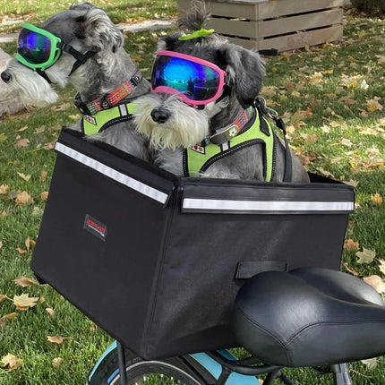 Bushwhacker Portland - Bike Rack Dog Grocery and Goods Carrier - Bicycle Pannier Crate Cycling Basket Trunk Bag Rear Bed Storage Leash Carry Cargo Pet Commuter Behind Seat Accessories Items Ebike - Lamarshop1
