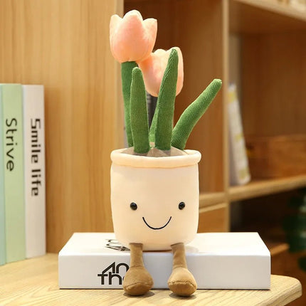 Smiling Tulip Plush Plant Decor