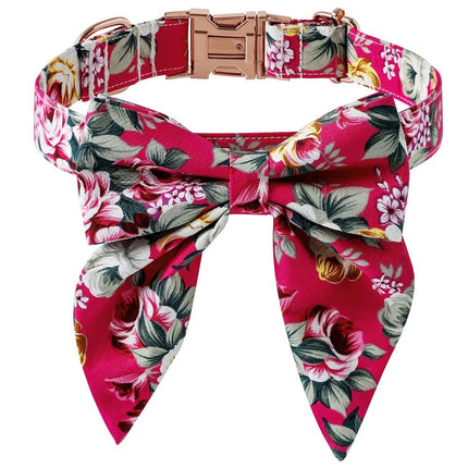 Cotton Dog Collar with Rose Gold Buckle - Lamarshop1