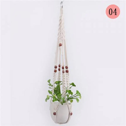 Handwoven Cotton Rope Hanging Planter Basket - Lamarshop1