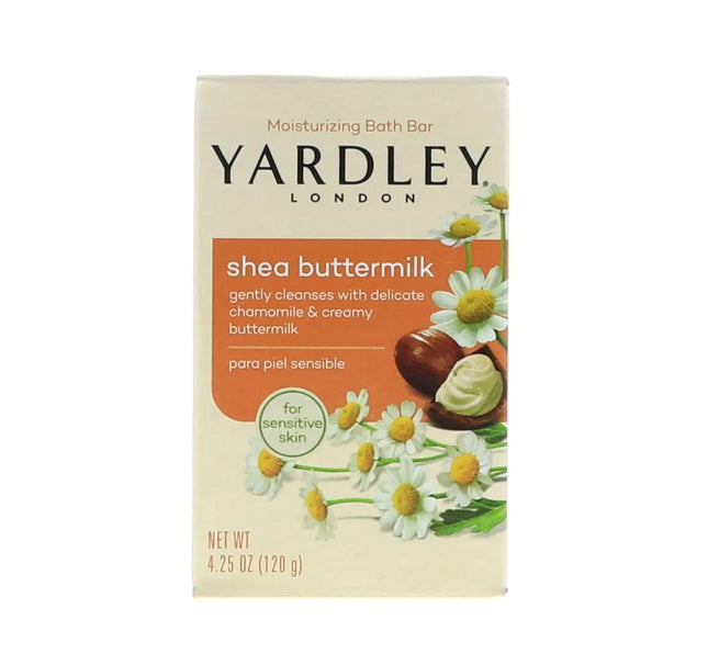 Yardley London Sensitive Skin Shea Buttermilk Bar Soap 4.0 oz (Pack of 12)