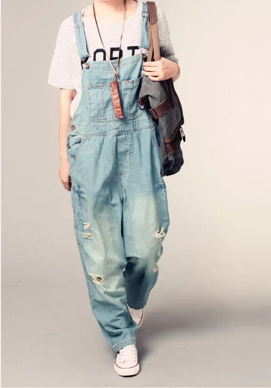 Denim Overalls and Wide-Leg Jeans