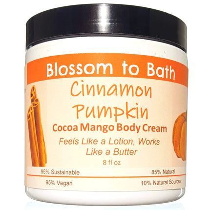 Blossom to Bath Cinnamon Pumpkin Cocoa Mango Body Cream (8 Ounce) - Phthalate Free Fragrance - Feels Like A Lotion And Works Like A Butter with a Warm Spicy Vanilla Scent - Lamarshop1
