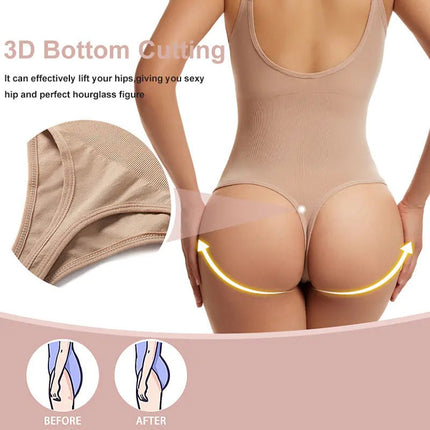 Plus Size Seamless Bodysuit with Thong for Women - Lamarshop1