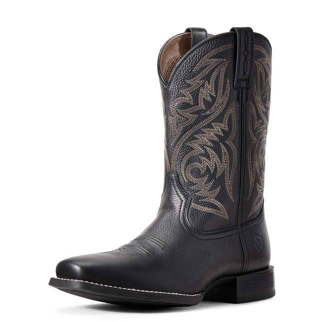 ARIAT BMVY9 Mens Sport Herdsman Western Boot Black Deertan 11 Wide - Lamarshop1