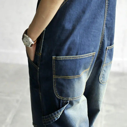 Denim Overalls and Wide-Leg Jeans