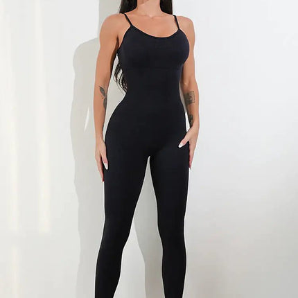 Womens Sexy Unitard One Piece Jumpsuit Spaghetti Strap Tummy Control Rompers Sleeveless Bodysuits Outfits - Lamarshop1