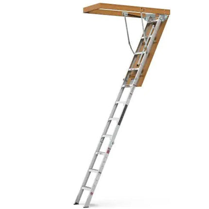 Household Aluminum Attic Ladder 25 X 54 ,350lbs Capacity, 7 - 10 Ft Ceiling Height - Lamarshop1
