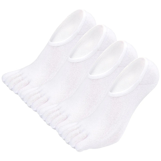 ZAKASA Mens Toe Socks No Show Athletic Running Five Finger Socks Invisible Low Cut Loafer Socks - Lamarshop1