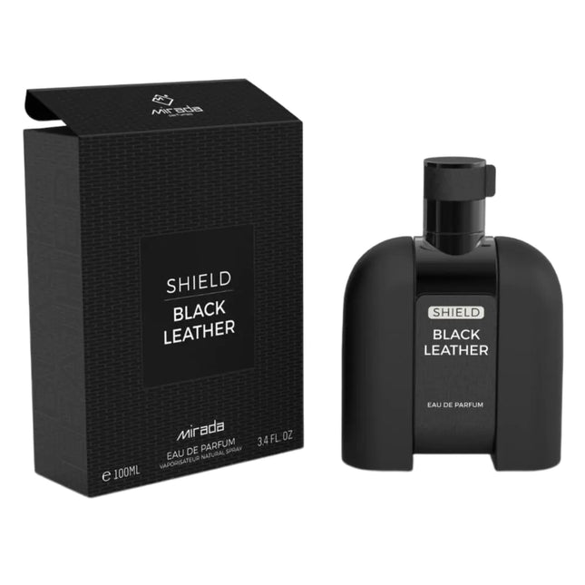 MIRADA Shield Black Leather Mens Eau de Parfum (EDP) 3.4 FL. Oz (100ml) Men’s Perfume with Notes of Cardamom Leather Jasmine Patchouli Amber and Moss - Lamarshop1
