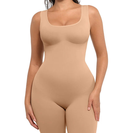 FeelinGirl Shapewear Tummy Control Full Body Shaper Bodysuit Butt Lifter Panties Seamless Brown M/L - Lamarshop1