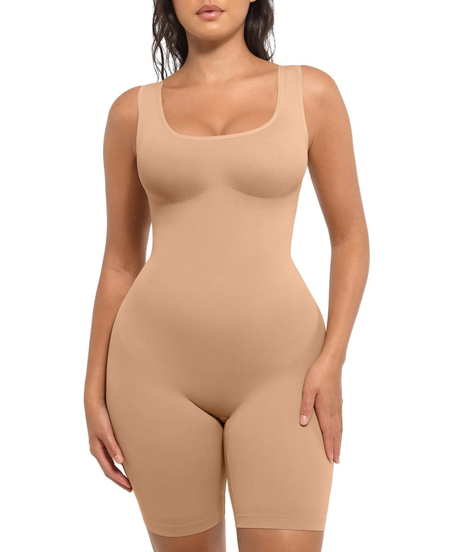 FeelinGirl Shapewear Tummy Control Full Body Shaper Bodysuit Butt Lifter Panties Seamless Brown M/L - Lamarshop1