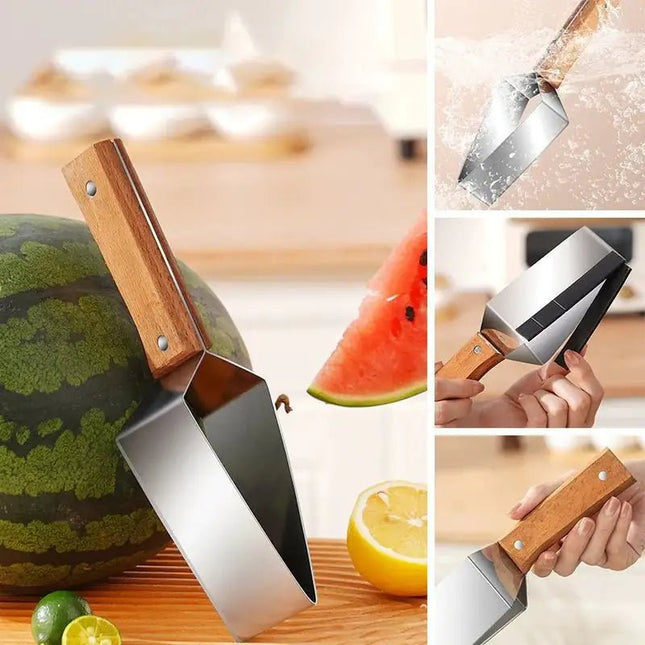 New Watermelon Splitter Watermelon Cutting Artifact 430 Stainless Steel Cutting Piece Splitter Household Melon Triangle Cutting Knife Fruit Knife Kitchen Gadgets - Lamarshop1